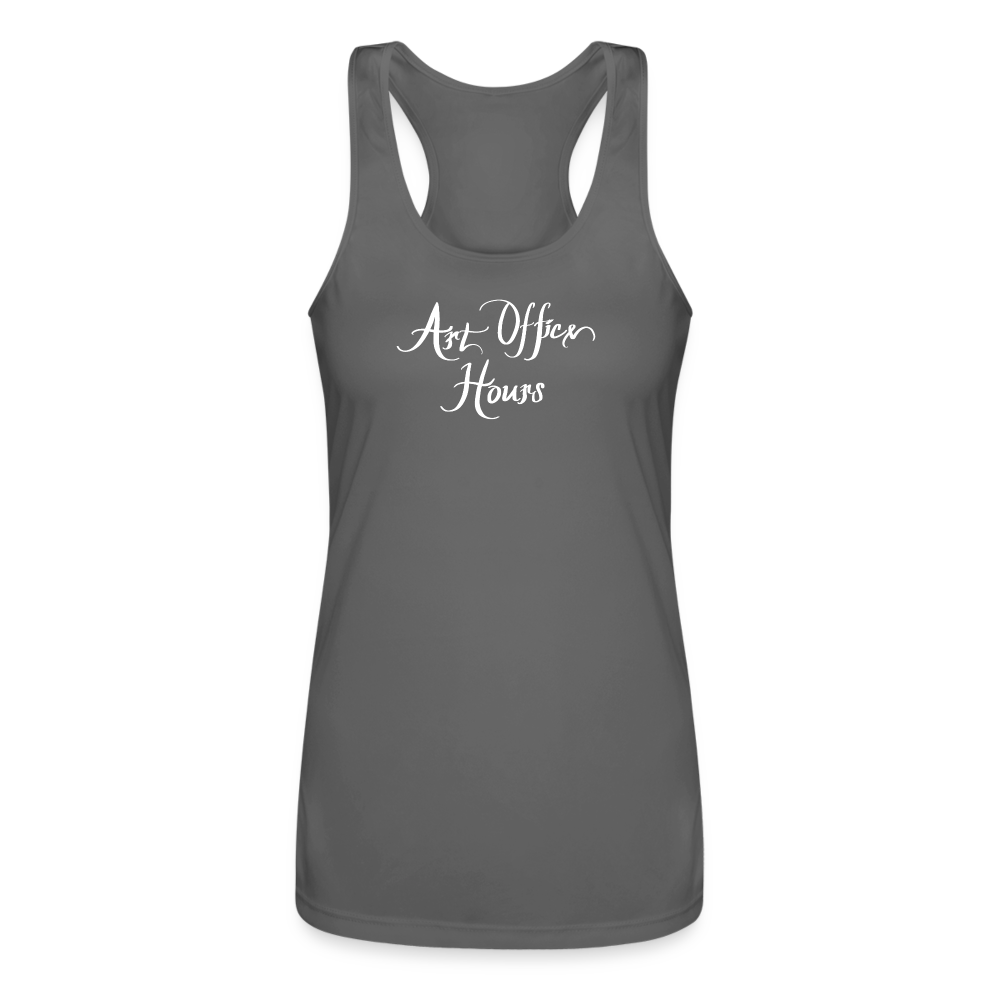 Art Office Hours - Women’s Performance Racerback Tank Top - charcoal